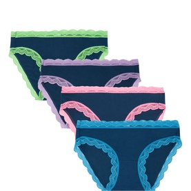 Four-Pack Lace-Trim Briefs