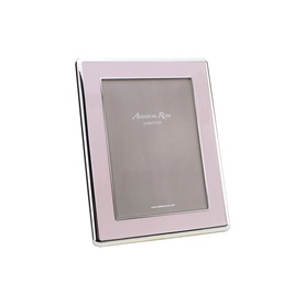 Pale Pink Enamel & Silver Curve Frame 5x7