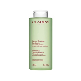 Clarins Purifying Toning Lotion 400ml in clear green-tinted bottle with pump dispenser