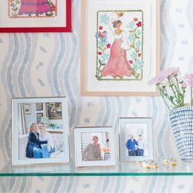 Powder Blue Enamel & Silver Curve Frame 4x6