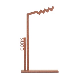 Cowfield Cork Wild Atlantic Model in copper, abstract sculptural figurine with zigzag detail and CORK lettering on base