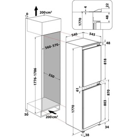Built In 55cm Fridge Freezer 50-50
