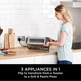 3-in-1 Toaster, Grill & Panini Press Stainless Steel