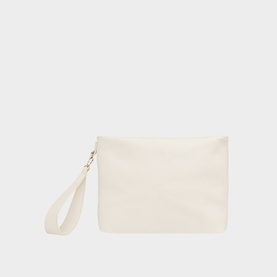 Avah Zip Top Leather Clutch