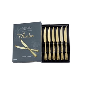 Champagne Avalon Set of 6 Steak Knives