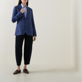 Single-Breasted Linen Blazer