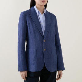 Single-Breasted Linen Blazer