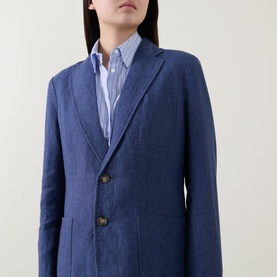 Single-Breasted Linen Blazer