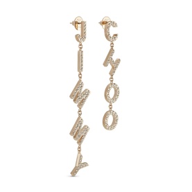Embellished Logo Drop Earrings
