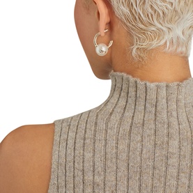 JC Embellished Hoop Earrings