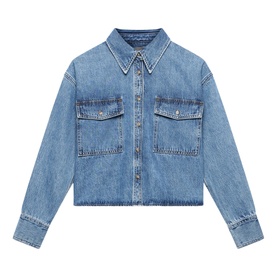 Cropped Denim Shirt