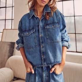 Cropped Denim Shirt