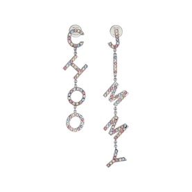 Embellished Logo Drop Earrings
