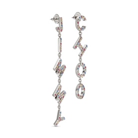Embellished Logo Drop Earrings