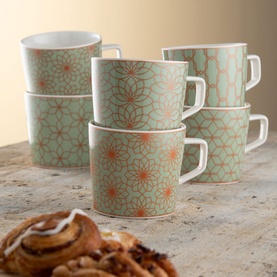 Sage & Copper Deco Mugs Set of Six
