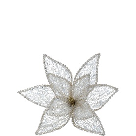 Sheer Flower Poinsettia Clip Decoration