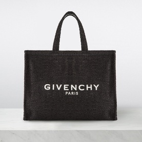 Logo Medium Raffia Tote