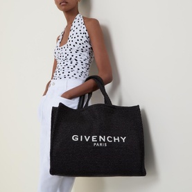Logo Medium Raffia Tote