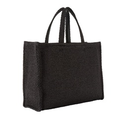 Logo Medium Raffia Tote