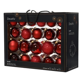 42-Piece Mixed Christmas Bauble Set