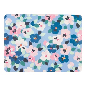 Set of Four Painted Pansies Blue Placemats