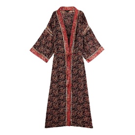Woman's Kimono Dark Flower