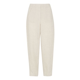 Linen Barrel Leg Trousers