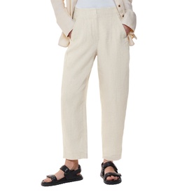 Linen Barrel Leg Trousers
