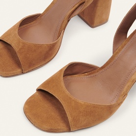 Cassie Suede Block Heel Sandals