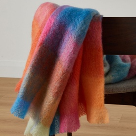 Colour Block Mohair Throw