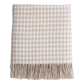 Fawn Gingham Lambswool Baby Blanket