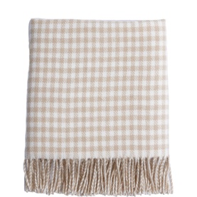 Fawn Gingham Lambswool Baby Blanket