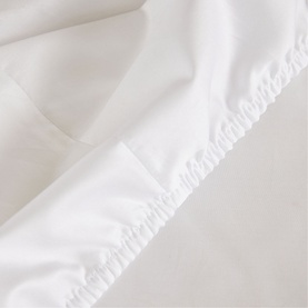 400 Thread Count White Sateen Fitted Sheet