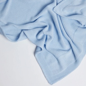 Cellular Cotton Baby Blanket Blue