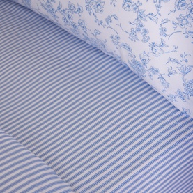 180 Thread Count Blue Stripe Fitted Sheet