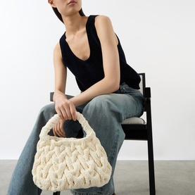 Cable-Knit Tote Bag