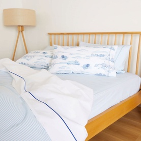 300 Thread Count Blue Toile Pillowcase Set