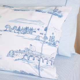 300 Thread Count Blue Toile Pillowcase Set