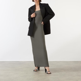 Long Slip Dress Gunmetal