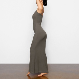 Long Slip Dress Gunmetal