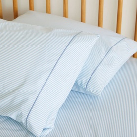 Ticking Striped Pillowcase Pair Blue