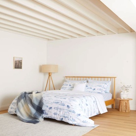 300 Thread Count Blue Rolenio Percale Flat Sheet