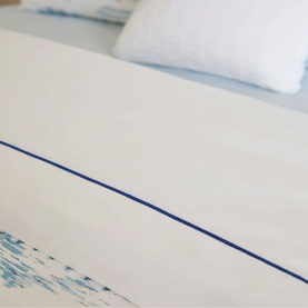 300 Thread Count Blue Rolenio Percale Flat Sheet