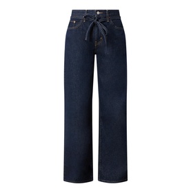 Tie-Fastening Wide Leg Jeans