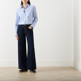Tie-Fastening Wide Leg Jeans
