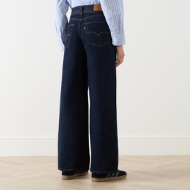 Tie-Fastening Wide Leg Jeans