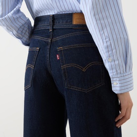 Tie-Fastening Wide Leg Jeans