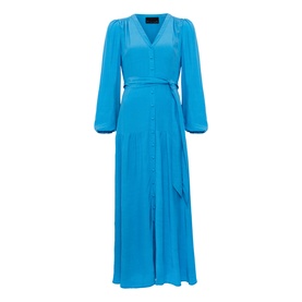 Tori Blouson-Sleeve Flared Dress