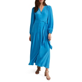 Tori Blouson-Sleeve Flared Dress