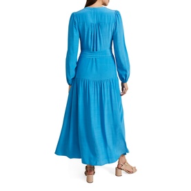 Tori Blouson-Sleeve Flared Dress